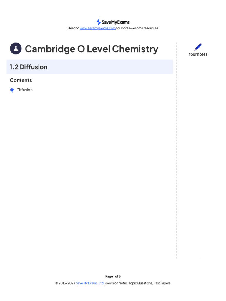 1.2 Diffusion | PDF | Diffusion | Gases