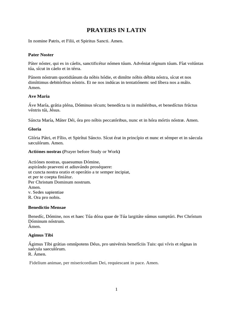 Prayers in Latin | PDF