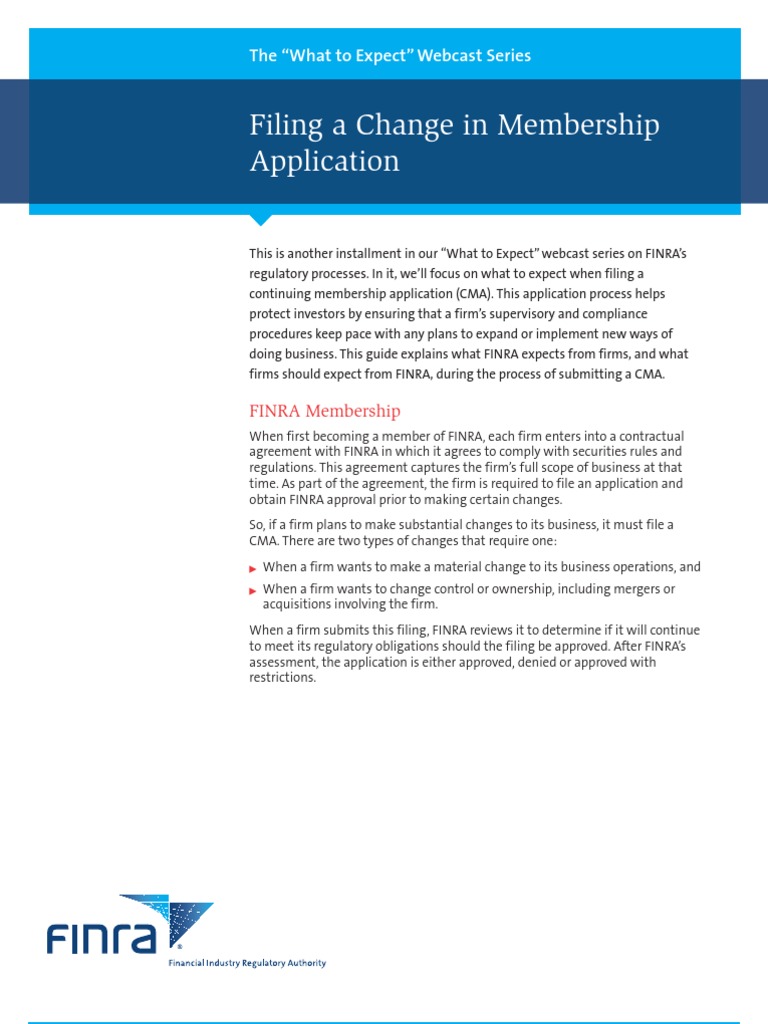 Understanding FINRA CMA Process | PDF | Financial Industry Regulatory ...