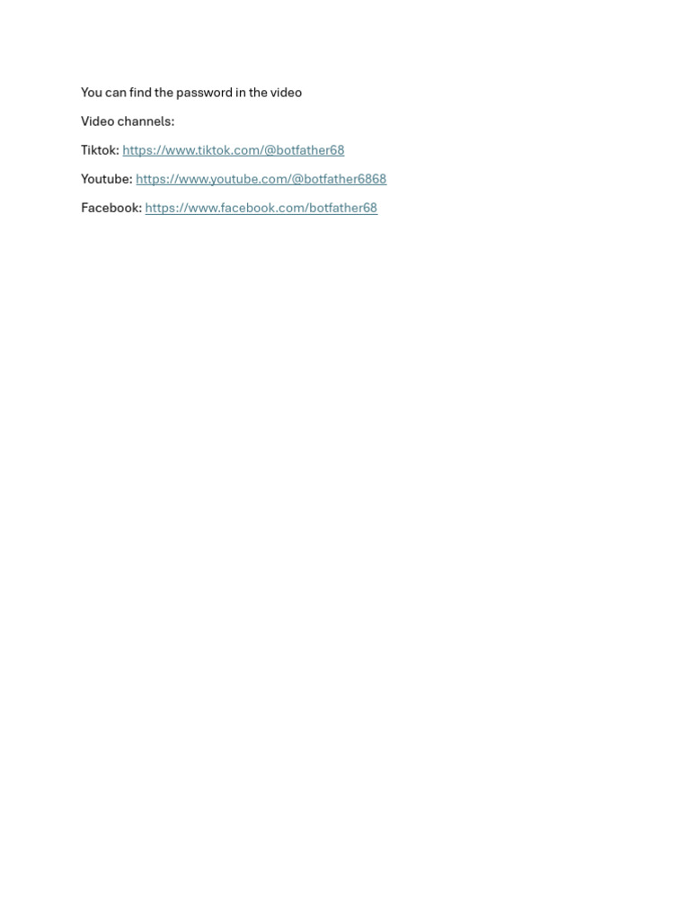 Find Password in Video Links | PDF
