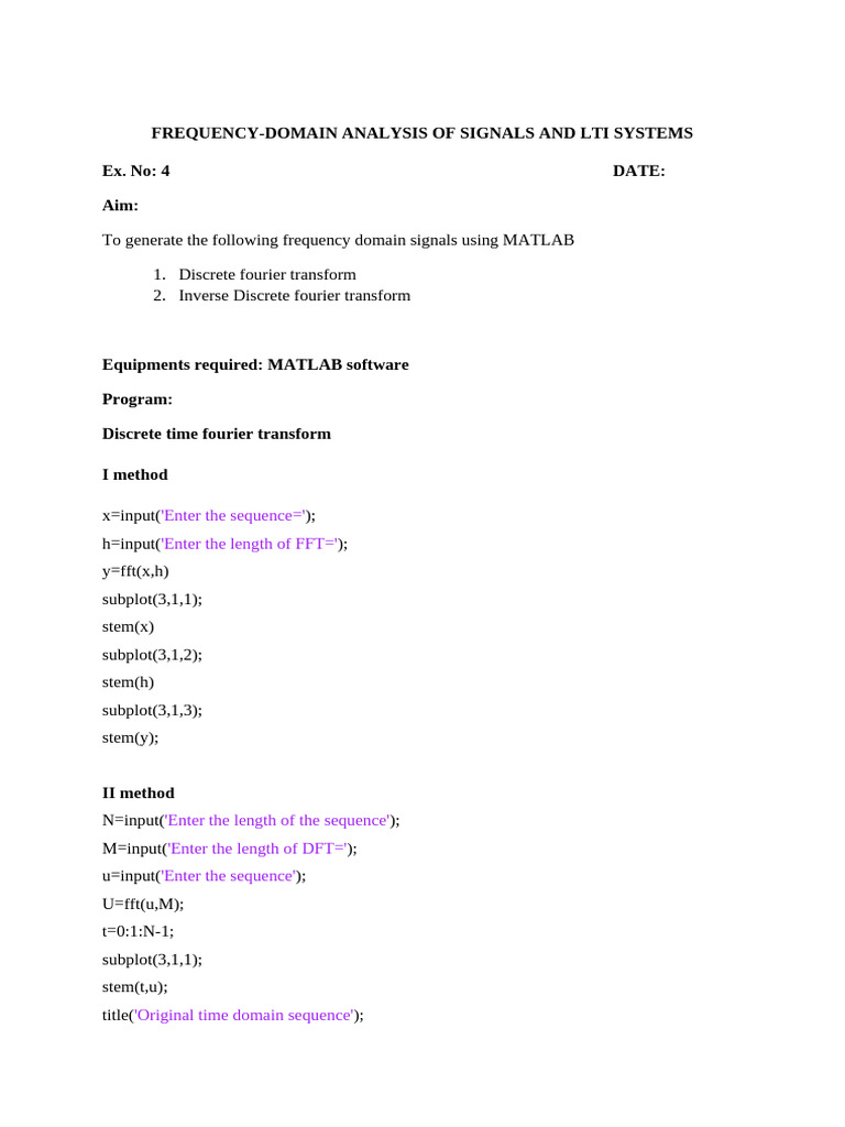 Frequency-Domain Signal Analysis in MATLAB | PDF