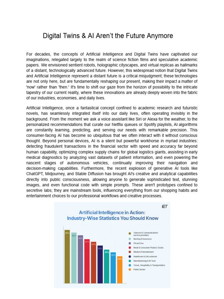 Digital Twins and AI: Present Impact | PDF | Artificial Intelligence ...