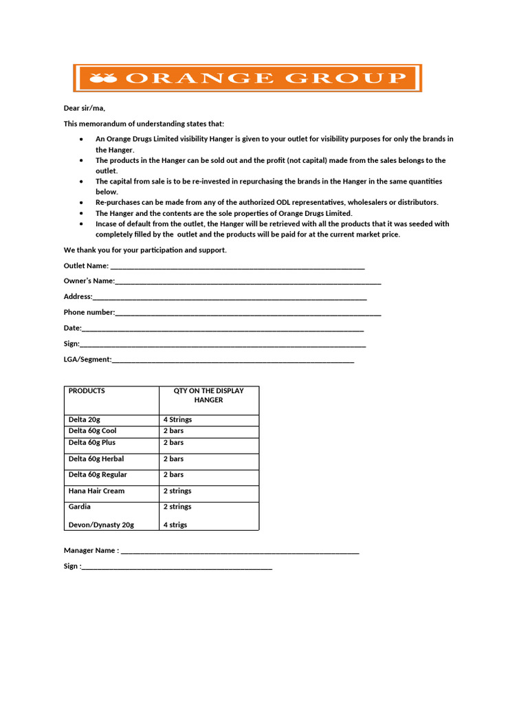 PCH Agreement Form | PDF