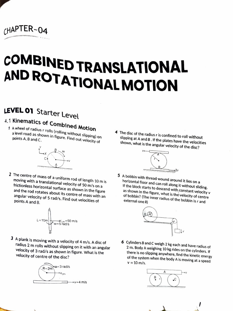 Combined Translational and Rotational Motion | PDF | Rotation Around A ...