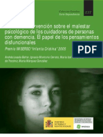 Estudio e Intervención Sobre El Malestar Psicológico de Los Cuidadores de Personas Con Demencia. El Papel de Los Pensamientos Disfuncionales