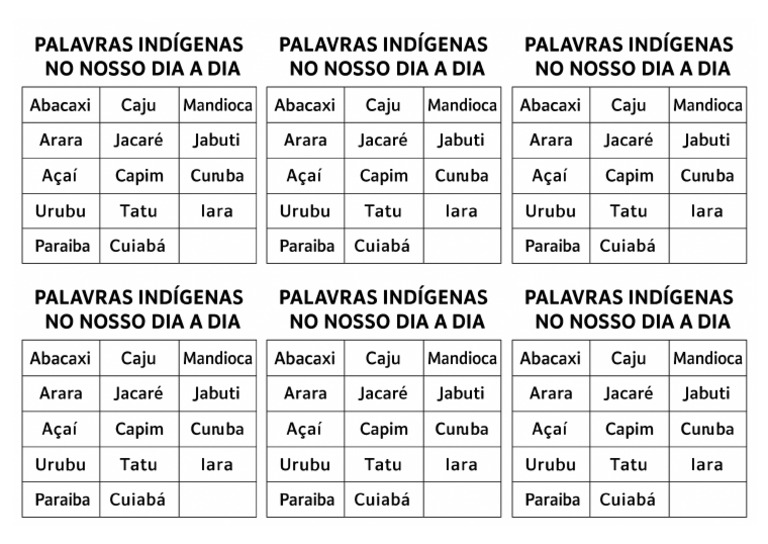 Palavras de Origem Indígena | PDF