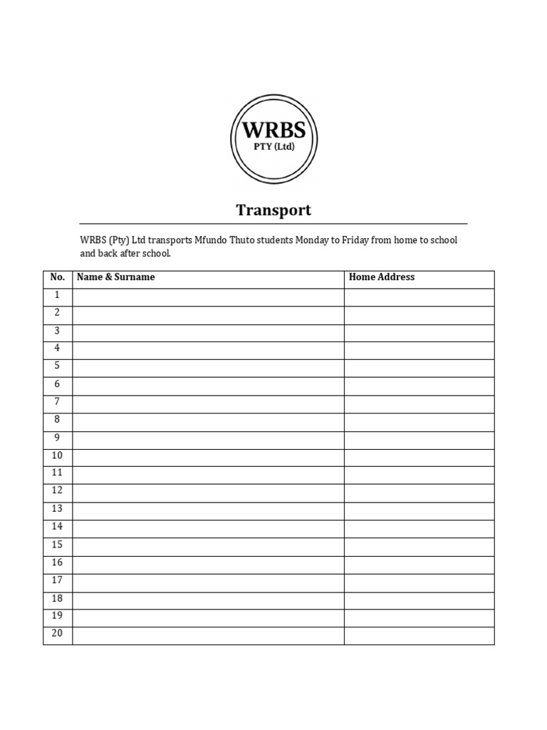 Student Transport Services Overview | PDF
