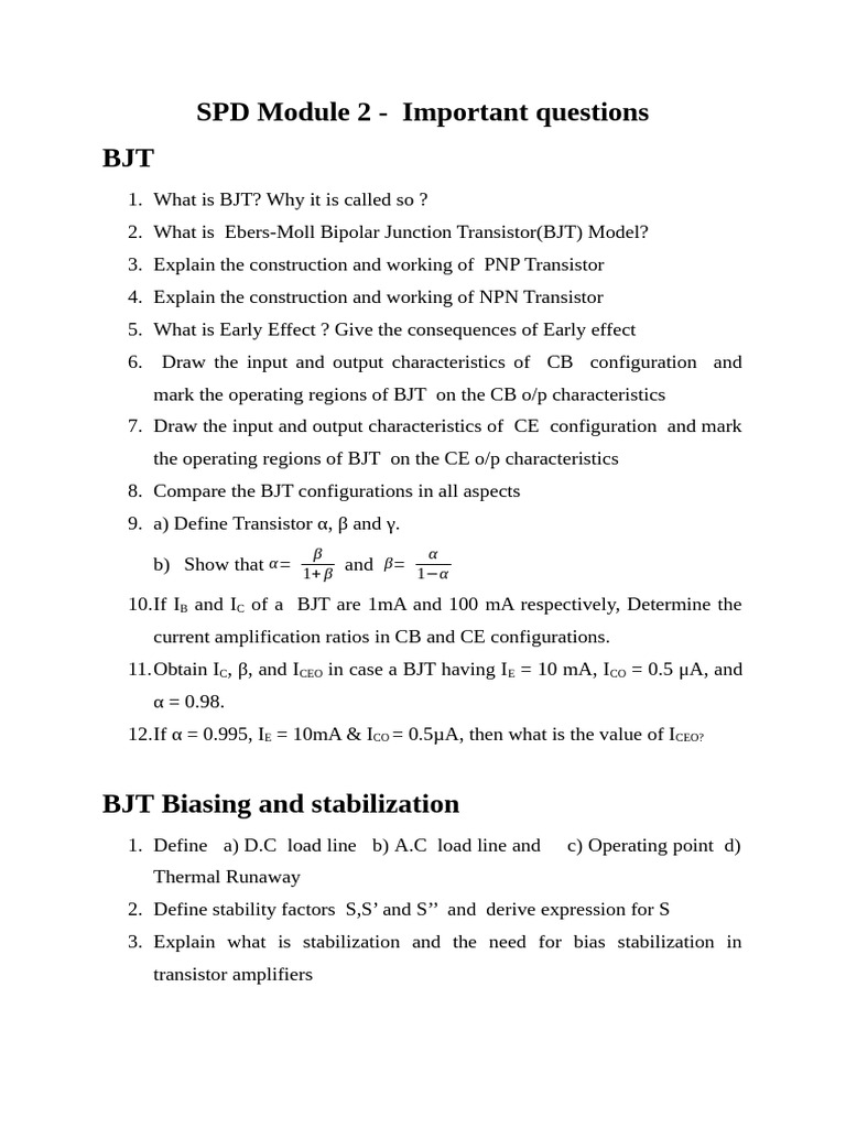 BJT and FET Fundamentals and Analysis | PDF | Bipolar Junction ...