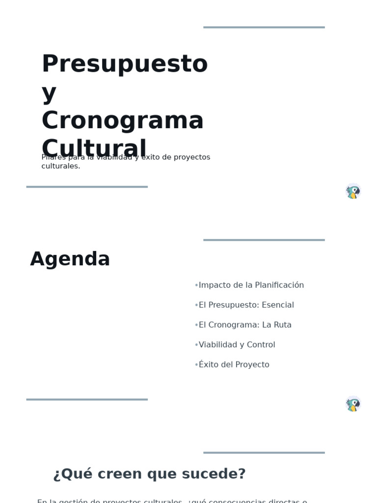 Presupuesto y Cronograma en Proyectos Culturales | PDF | Presupuesto ...