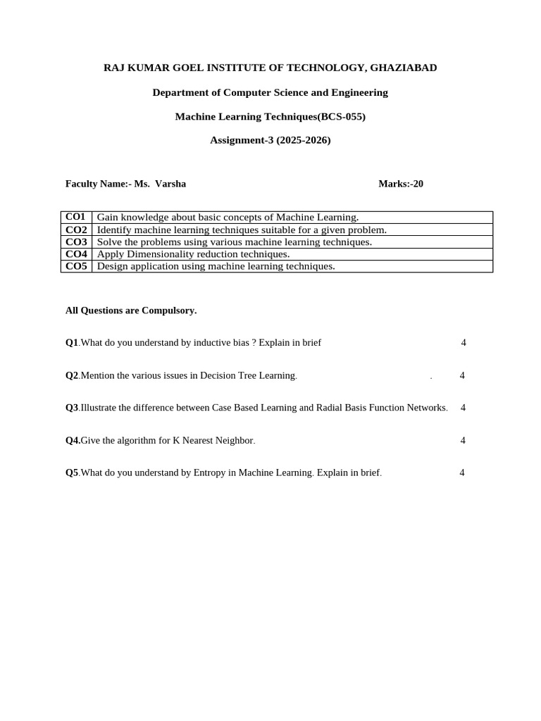 Machine Learning Techniques Assignment 3 | PDF