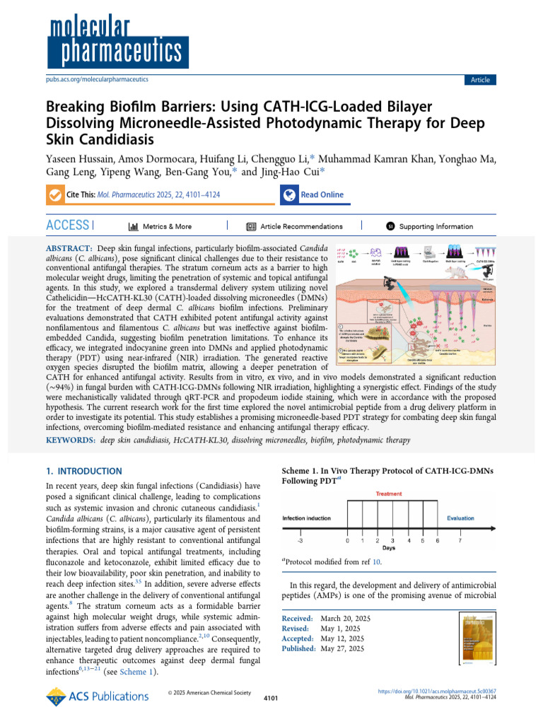 Breaking Biofilm Barriers Using Cath Icg Loaded Bilayer Dissolving ...