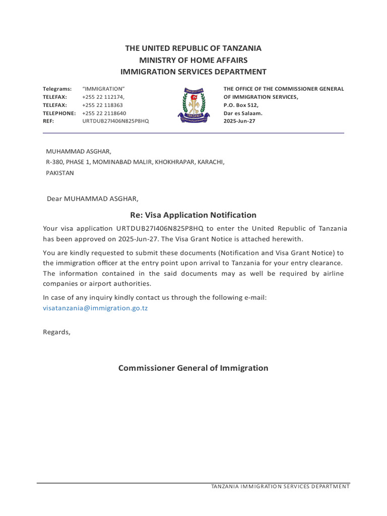 Visa Grant | PDF | Travel Visa | Immigration Law