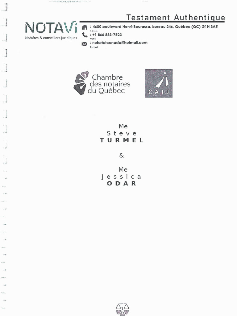 Testament Authentique PDF — free download