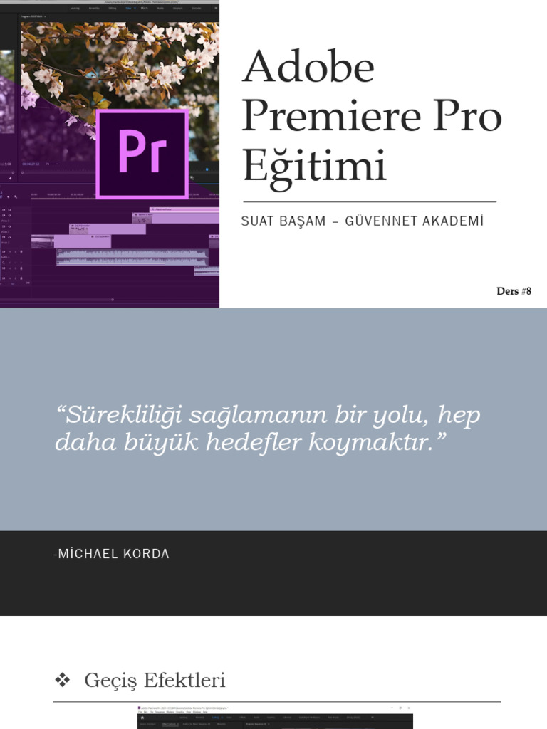 Adobe Premiere Pro Egitimi Ders 8 1633406829 | PDF