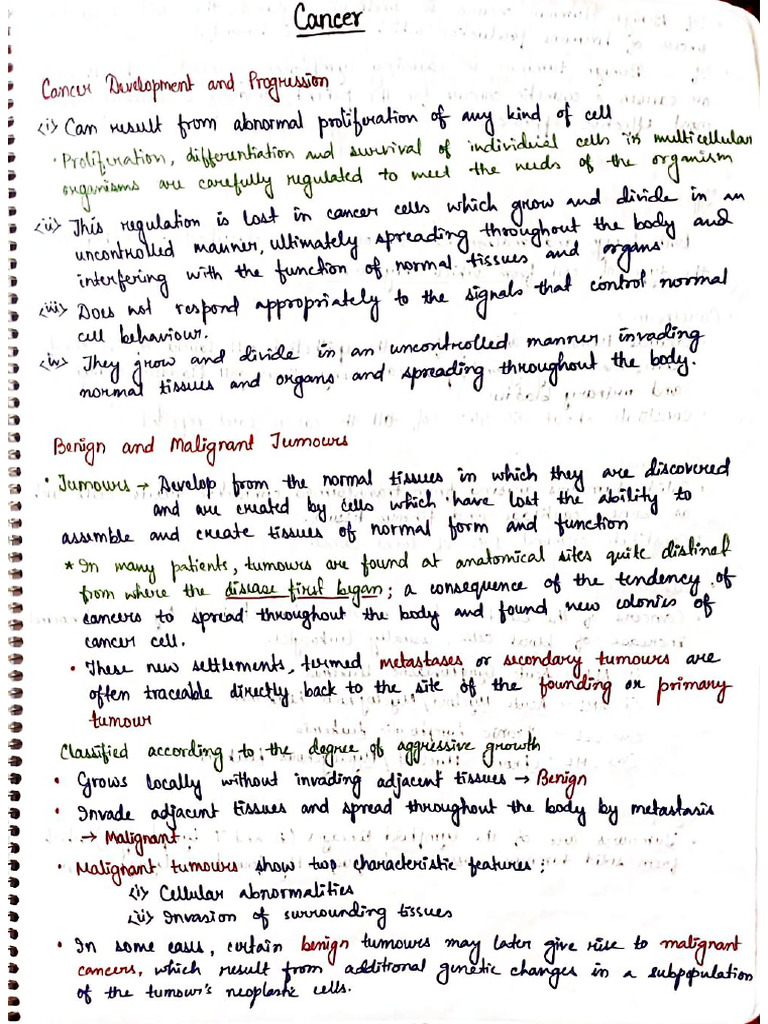 Cancer Notes | PDF