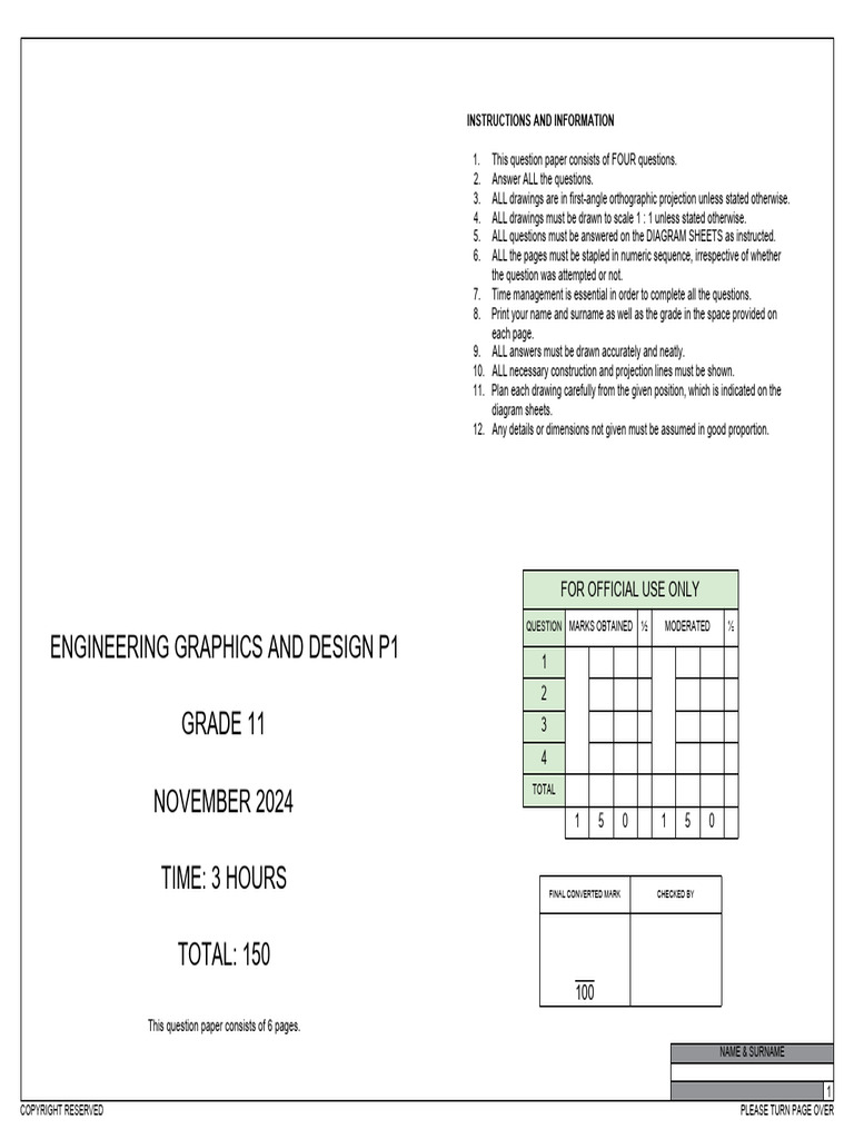 EGD - P1 - Gr 11 Nov 2024 | PDF | Door | Bathroom
