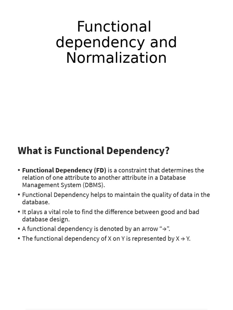 Functional Dependency and Normalization Guide | PDF | Data Management ...