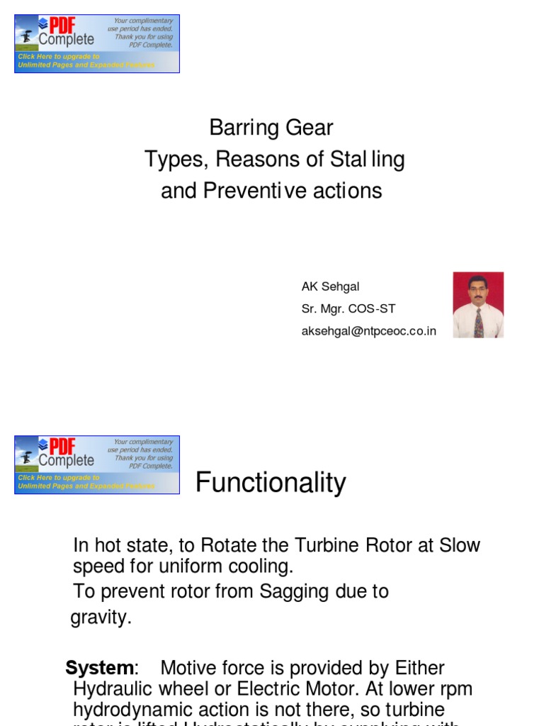 Barring Gear Causes and Prevention | Turbine | Steam
