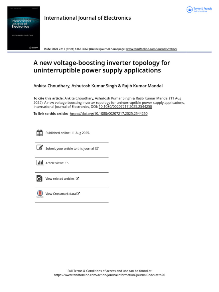 New Voltage-Boosting Inverter for UPS | PDF | Power Inverter | Power Supply