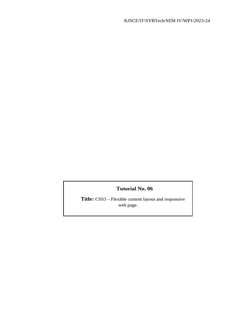 WPL - Tutorial 6 | PDF | Page Layout | Responsive Web Design