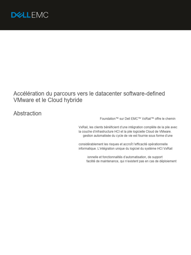 VMware Cloud sur Dell EMC VxRail | PDF | Cloud computing | VMware