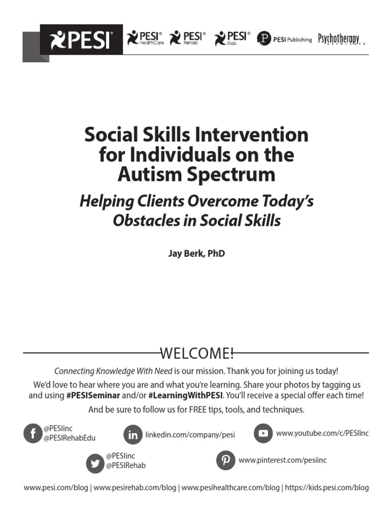 Autism Social Skills Intervention Guide | PDF | Mental Disorder ...