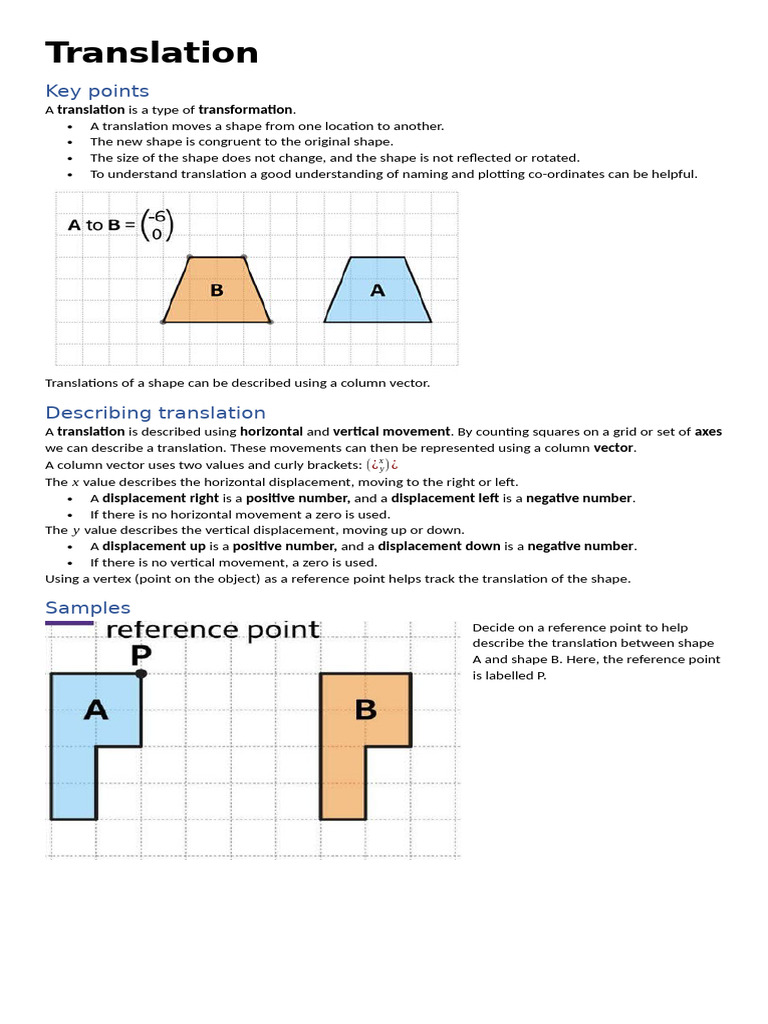 Understanding Shape Translations in Geometry | PDF | Shape | Elementary ...