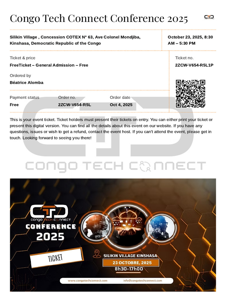 Congo Tech Connect Conference 2025 Ticket | PDF