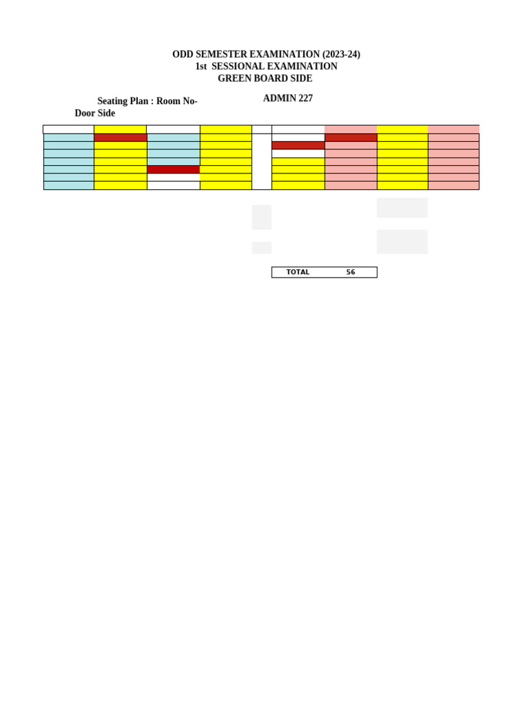 v1 2+3rd Yr + Mba 2+ Mca 2 Yr Seating Plan | PDF