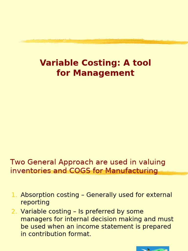 Variable vs. Absorption Costing Explained | PDF | Cost Of Goods Sold ...