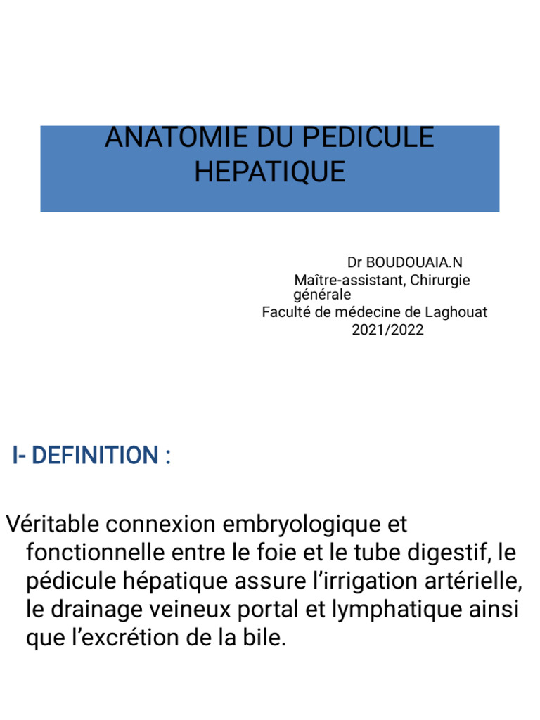 Anatomie du Pédicule Hépatique | PDF | Foie | Gastroentérologie