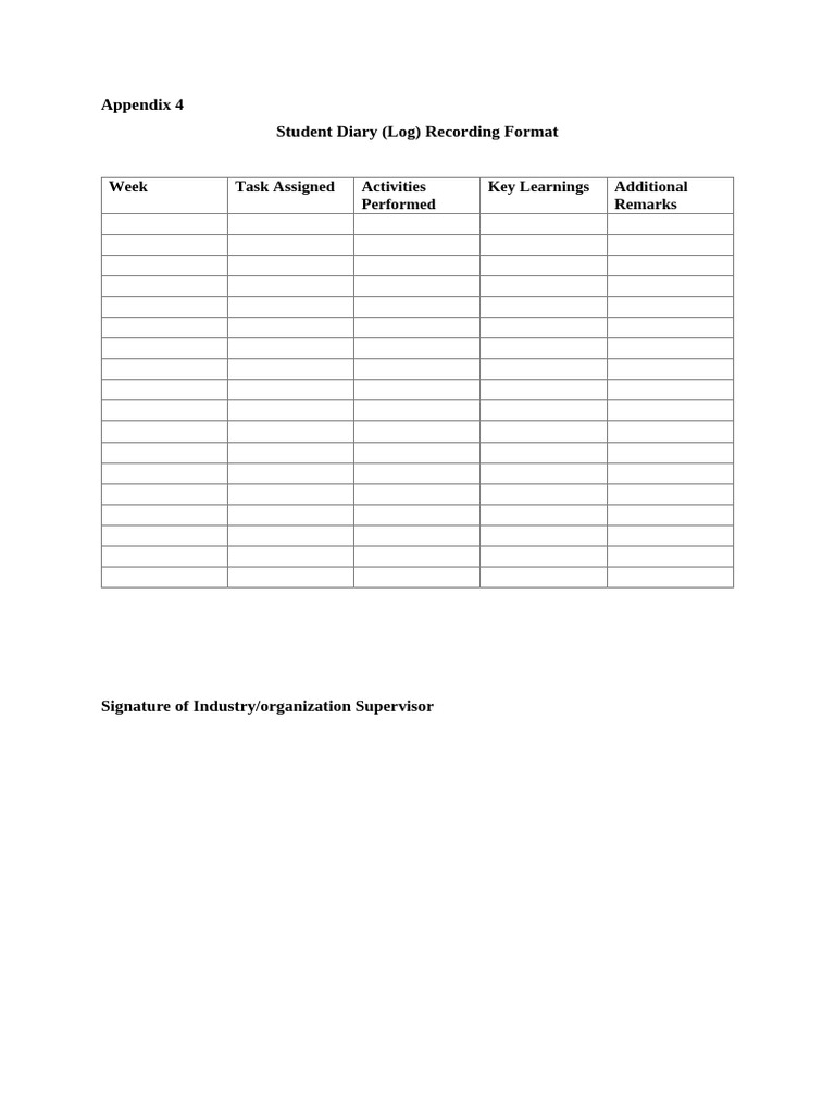 4. Student Diary | PDF