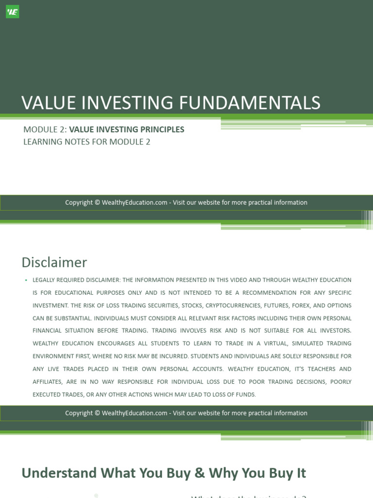 M2 S3 Learning+Notes+for+Module+2 2 | PDF | Investing | Stocks