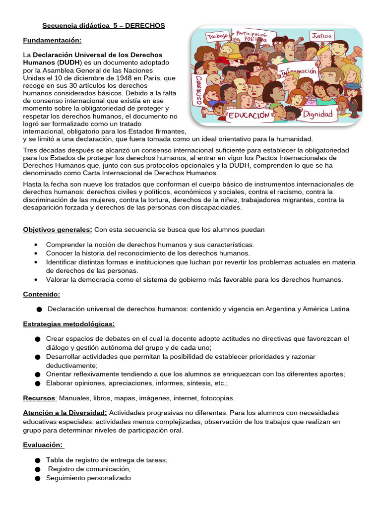 Secuencia Didáctica sobre Derechos Humanos | PDF | Derechos humanos ...