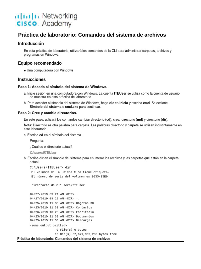 Comandos de archivos en Windows CLI | PDF | Archivo de computadora ...