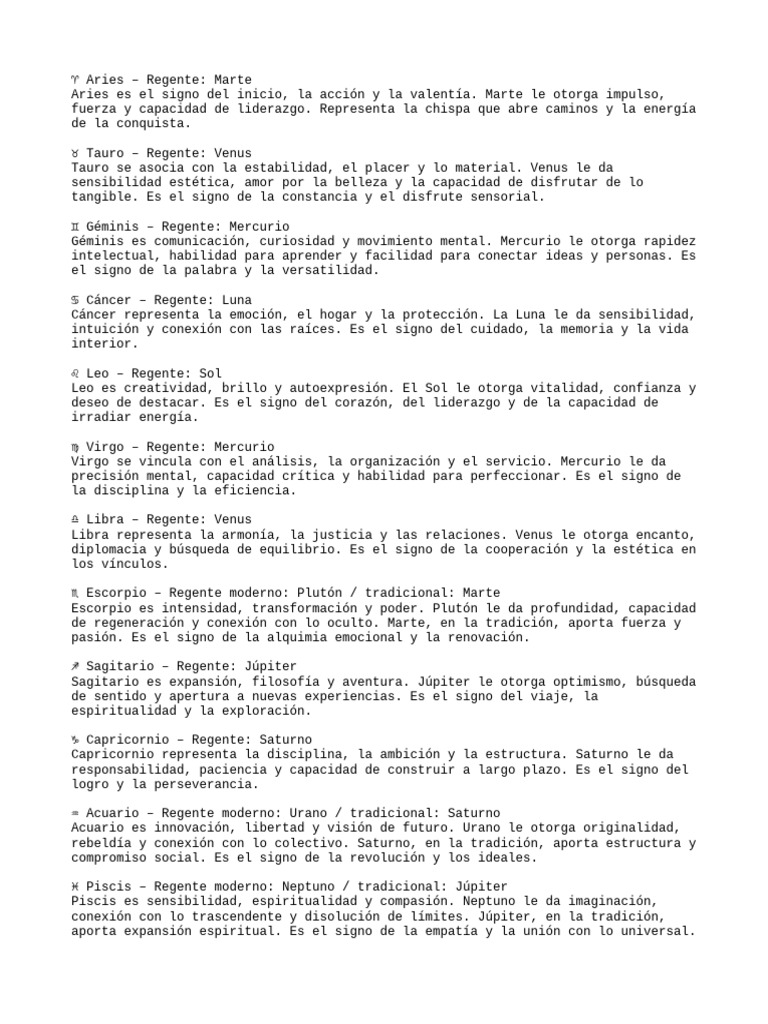 Signos del Zodiaco y sus Regentes | PDF | Neptuno