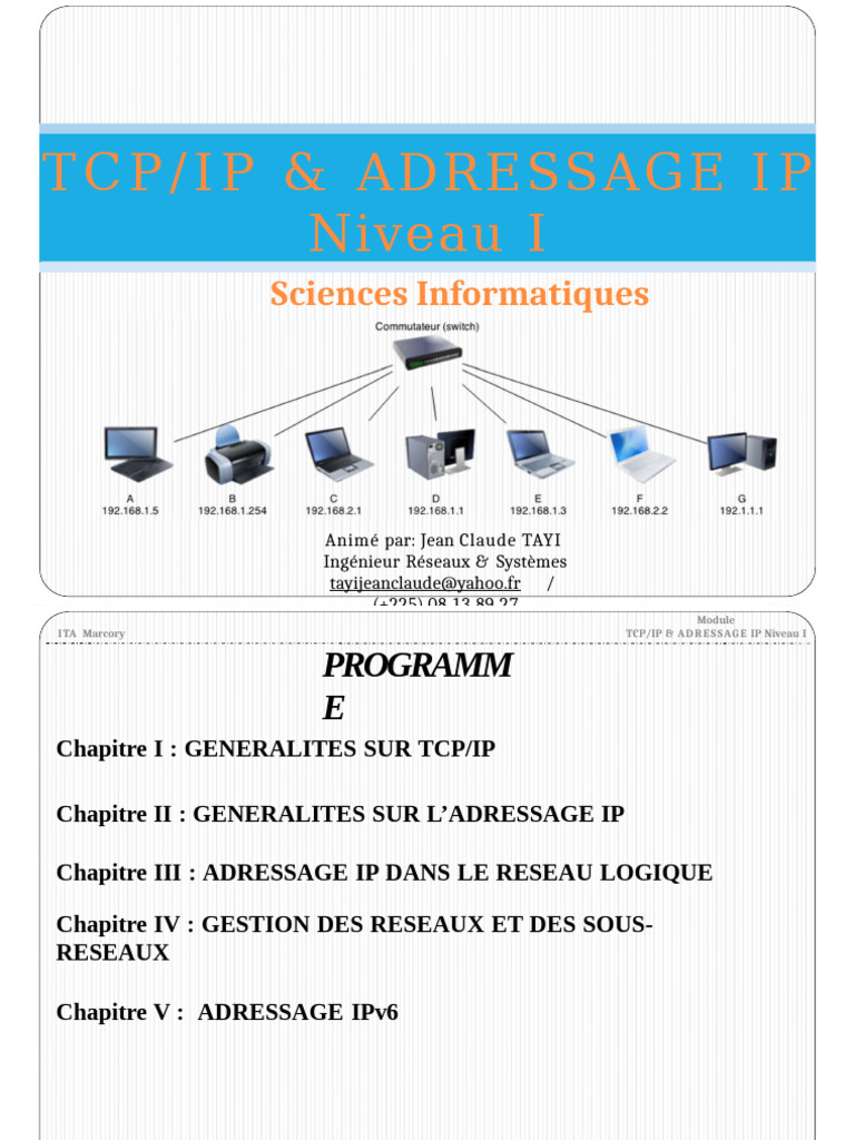 Introduction au TCP/IP et Adressage IP | PDF | Adresse IP | Protocoles ...