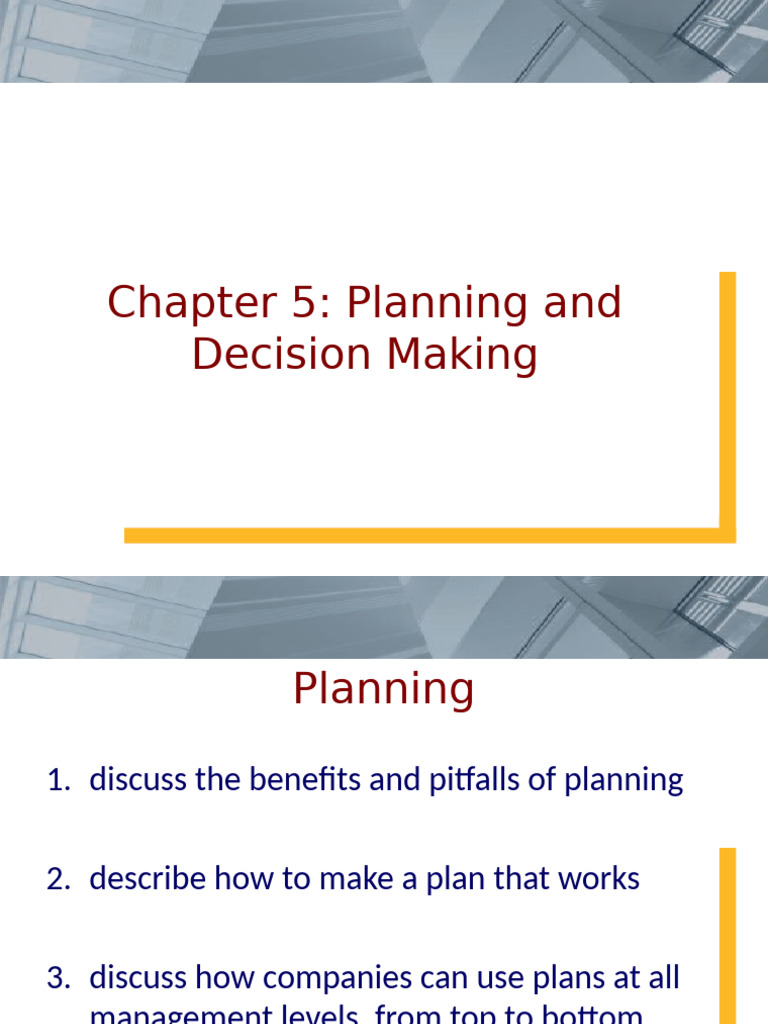 Planning and Decision Making | PDF | Decision Making | Goal