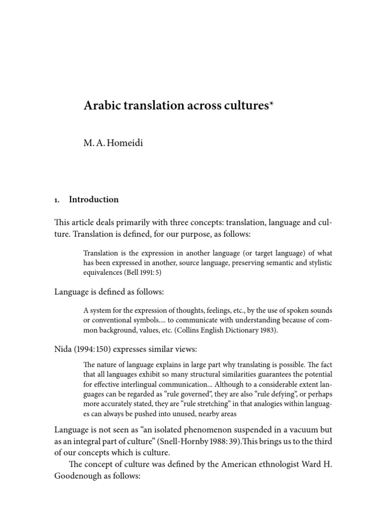 Arabic Translation Across Cultures | PDF | Idiom | Translations