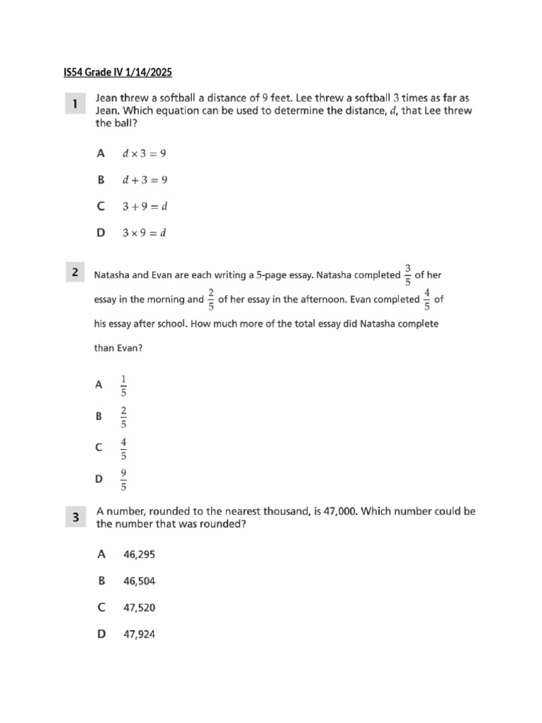 IS54 Grade IV 01 - 14 - 2025 | PDF