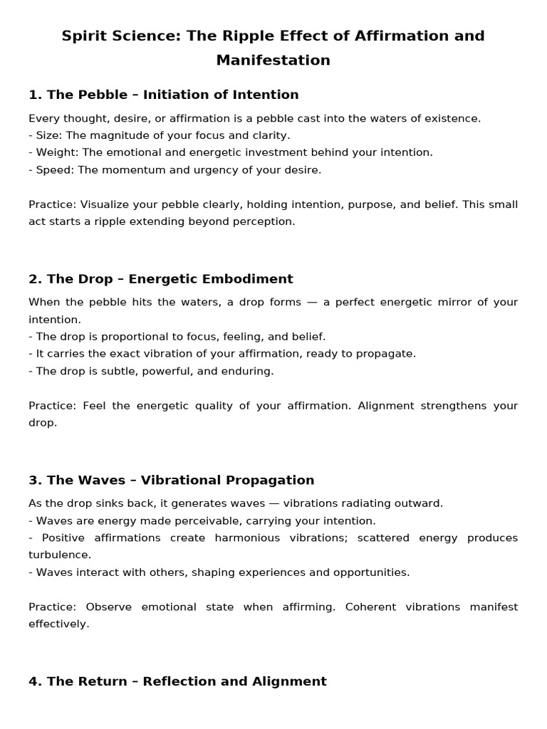 Affirmation and Manifestation Ripple Effect | PDF