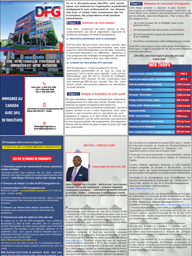 Guide d'Immigration au Canada en 3 Étapes | PDF | Consultant | Canada