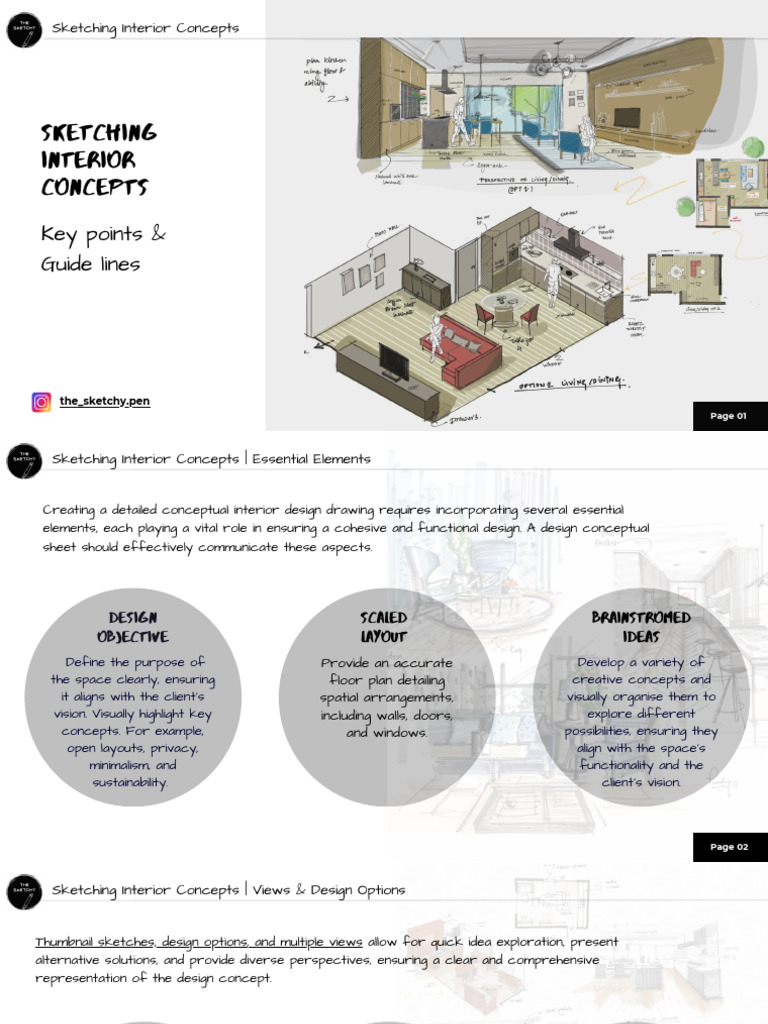 Essential Guide to Interior Sketching | PDF | Concept