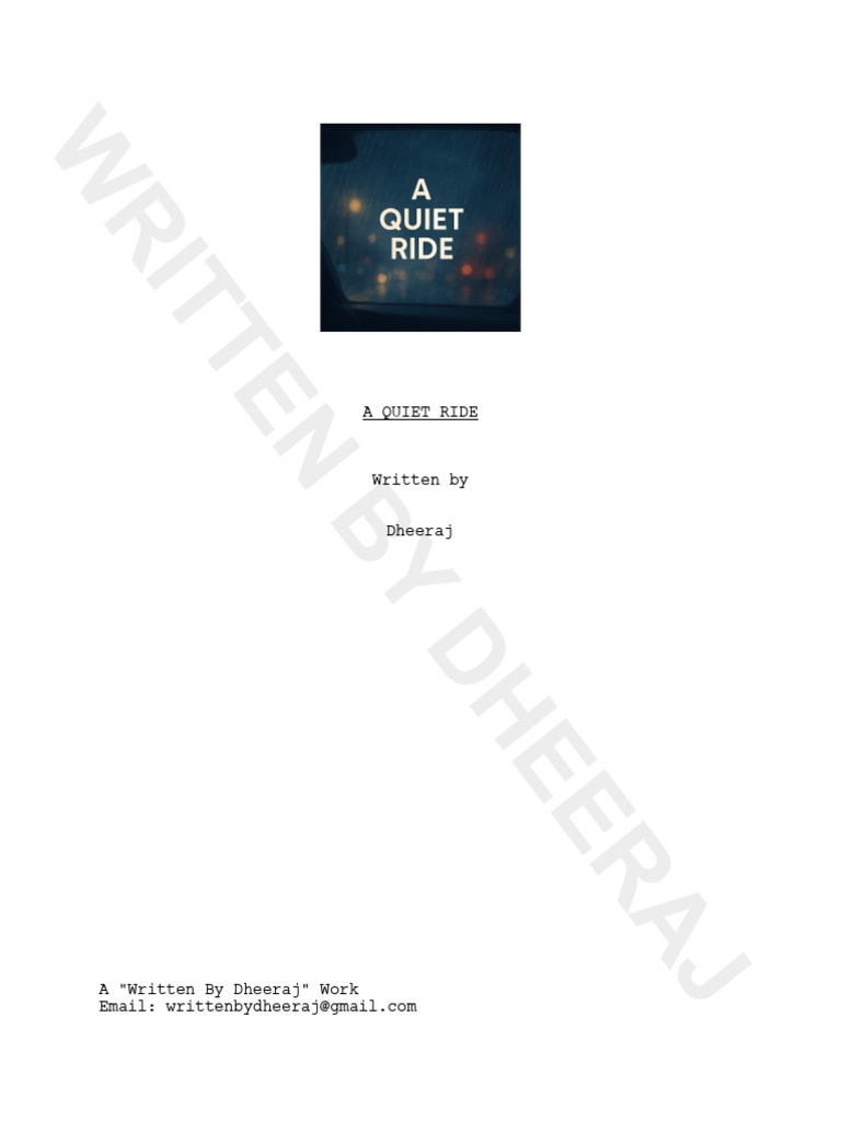 A Quiet Ride: A Nighttime Reflection | PDF