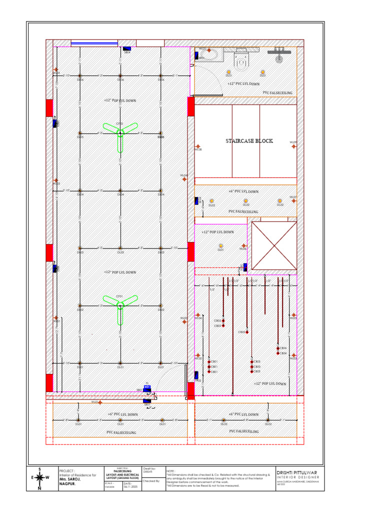 Electrical Layout and False Ceiling Layout (Ground Floor) | PDF