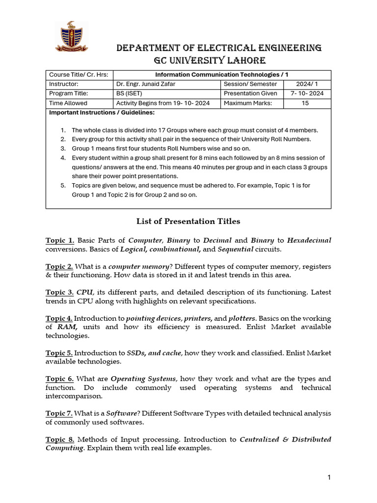Electrical Engineering Presentation Topics | PDF | Embedded System ...
