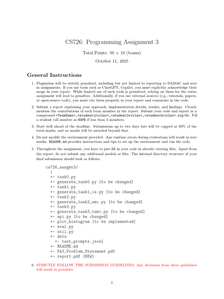 CS726 Programming Assignment 3 Guidelines | PDF | Applied Mathematics
