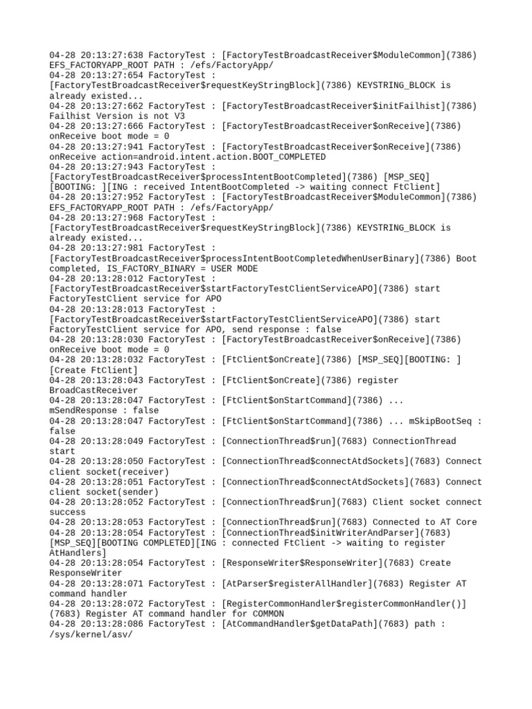 Factory Test Log Analysis | PDF | Computer Architecture | Computer Science