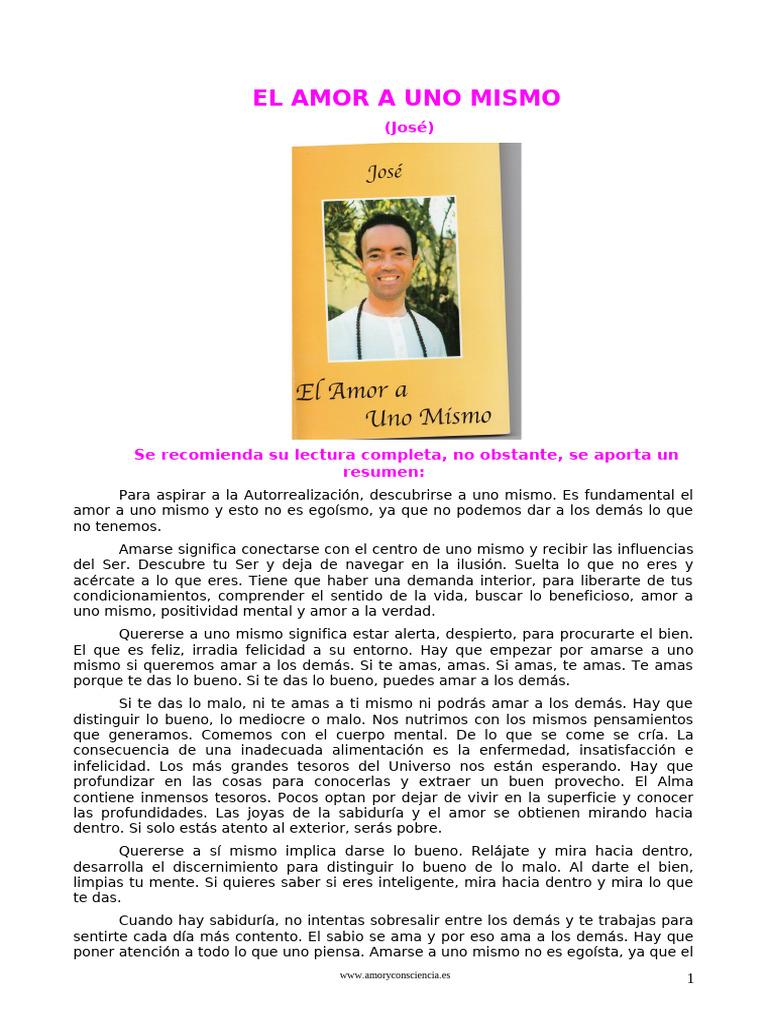 Amor a Uno Mismo: Clave para la Felicidad | PDF | Amor | Felicidad