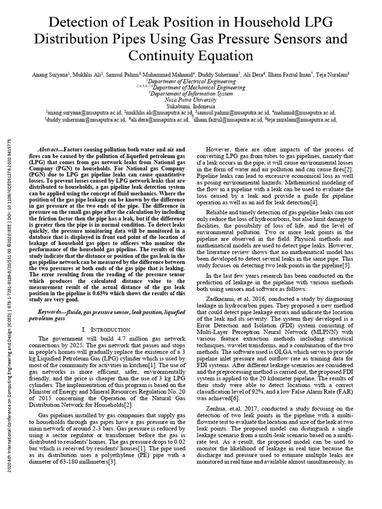 Detection of Leak Position in Household LPG Distribution Pipes Using ...